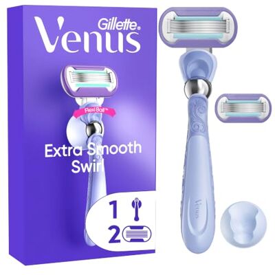 Gillette Deluxe Smooth Swirl Rasierer, 1 Griff, 2 Nachfüllklingen, 5 Klingen, sanfte Rasur Gillette Deluxe Smooth Swirl Rasierer, 1 Griff, 2 Nachfüllklingen, 5 Klingen, sanfte Rasur