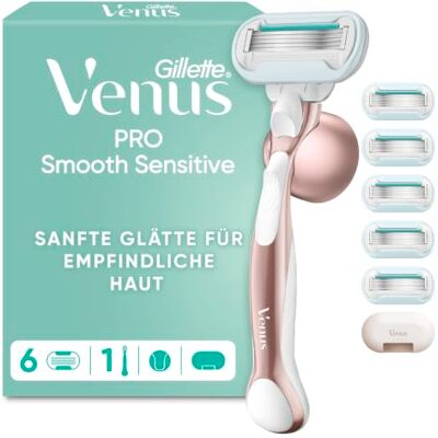 Gillette Pro Smooth Sensitive Rasierer Damen, Metall, Rosegold Gillette Pro Smooth Sensitive Rasierer Damen, Metall, Rosegold