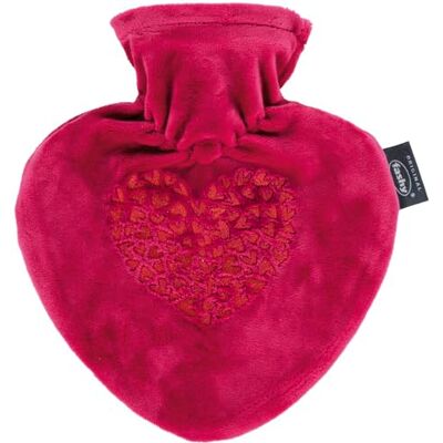 Fashy Herzwärmflasche mit Bezug und Stickerei, pink, 0,7 L Fashy Herzwärmflasche mit Bezug und Stickerei, pink, 0,7 L
