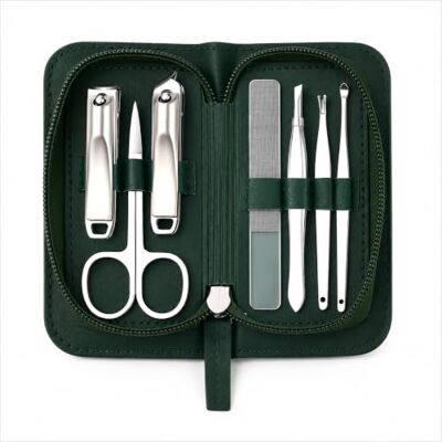 Mulbijeo Nageletui mit 7 Instrumenten: Nagelschere, Hautschere, Fuß/Finger-Nagelknipser, Nagelreiniger, Pinzette, Glasnagelfeile, Dunkelgrün, Für Erwachsene Geeignet Mulbijeo Nageletui mit 7 Instrumenten: Nagelschere, Hautschere, Fuß/Finger-Nagelknipser, Nagelreiniger, Pinzette, Glasnagelfeile, Dunkelgrün, Für Erwachsene Geeignet