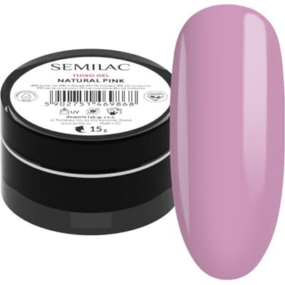 Semilac Builder Thixo Gel Natural Pink 15g – Candy Pink Aufbau für Nagelverlängerung & Nagelaufbau – UV LED – Tiksotrop & Selbstglättend – Halbdeckendes Cover-Gel Semilac Builder Thixo Gel Natural Pink 15g – Candy Pink Aufbau für Nagelverlängerung & Nagelaufbau – UV LED – Tiksotrop & Selbstglättend – Halbdeckendes Cover-Gel