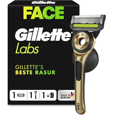 Gillette Labs Rasierer für Herren, mit Peelingstange, Champion Gold Edition, Griff und Kartusche mit 5 Klingen, zur Verwendung mit Labs Nachfüllpackungen, Gesichtsrasur mit unglaublichem Gillette Labs Rasierer für Herren, mit Peelingstange, Champion Gold Edition, Griff und Kartusche mit 5 Klingen, zur Verwendung mit Labs Nachfüllpackungen, Gesichtsrasur mit unglaublichem
