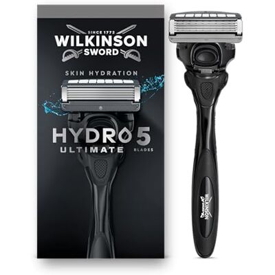Wilkinson Sword Hydro 5 Ultimate Herrenrasierer, Hyaluronsäure, karbonbeschichtete Klingen, Rasierergriff plus 1 Ersatzklinge Wilkinson Sword Hydro 5 Ultimate Herrenrasierer, Hyaluronsäure, karbonbeschichtete Klingen, Rasierergriff plus 1 Ersatzklinge