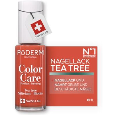 PODERM Pflege-Nagellack mit Teebaumöl Mango 8 ML Swiss Lab Reinigt, Klärt & Pflegt Gelbe und Beschädigte Nägel Angereichert mit Teebaumöl und Biotin Von einem Podologen Entwickelt PODERM Pflege-Nagellack mit Teebaumöl Mango 8 ML Swiss Lab Reinigt, Klärt & Pflegt Gelbe und Beschädigte Nägel Angereichert mit Teebaumöl und Biotin Von einem Podologen Entwickelt