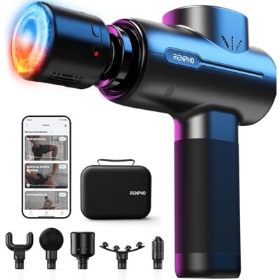 RENPHO Massagepistole mit Wärme und Kälte, Bluetooth und App mit Tutorials RENPHO Massagepistole mit Wärme und Kälte, Bluetooth und App mit Tutorials