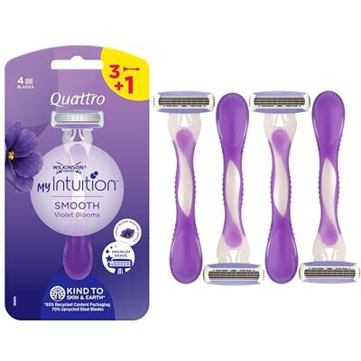Wilkinson Sword - My Intuition Quattro für Frauen Violet Blooms Packung mit 3 Wilkinson Sword - My Intuition Quattro für Frauen Violet Blooms Packung mit 3