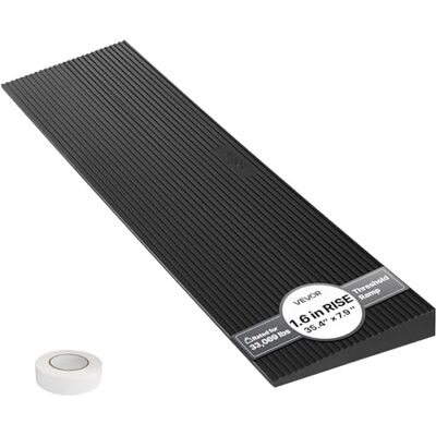 VEVOR Schwellenrampe Vollgummi Türschwellenrampe Max. Tragfähigkeit bis zu 15Tonnen Bordsteinrampe 90x20x4cm Rollstuhlrampe mit doppelseitigem Klebeband Auffahrrampe Gummirampe Selbst zum Schneiden VEVOR Schwellenrampe Vollgummi Türschwellenrampe Max. Tragfähigkeit bis zu 15Tonnen Bordsteinrampe 90x20x4cm Rollstuhlrampe mit doppelseitigem Klebeband Auffahrrampe Gummirampe Selbst zum Schneiden