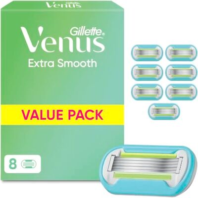 Gillette Extra Smooth Rasierklingen, 8 Original Ersatzklingen, Grün Gillette Extra Smooth Rasierklingen, 8 Original Ersatzklingen, Grün