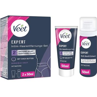 Veet Expert Intim Haarentfernungs-Set mit Multi-Benefit Schaum Veet Expert Intim Haarentfernungs-Set mit Multi-Benefit Schaum