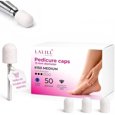LALILL Schleifkappen LUX 50 Stück – weiße Fräskappen für Nagelfräser – Maniküre, Pediküre & Podologie – Aufsätze für Fußpflege, Hornhautentfernung, Nagelmodellage, 13mm 150er Körnung LALILL Schleifkappen LUX 50 Stück – weiße Fräskappen für Nagelfräser – Maniküre, Pediküre & Podologie – Aufsätze für Fußpflege, Hornhautentfernung, Nagelmodellage, 13mm 150er Körnung