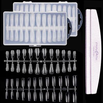 vonsera 480 Stück Tips für Gelnägel, Press on Nails Kurz Set mit 2 Stück Nagelfeilen, Vollflächige Nageltips zum Aufkleben Set, French Nail Tips Set für DIY Nail Art & Maniküre-Salon vonsera 480 Stück Tips für Gelnägel, Press on Nails Kurz Set mit 2 Stück Nagelfeilen, Vollflächige Nageltips zum Aufkleben Set, French Nail Tips Set für DIY Nail Art & Maniküre-Salon