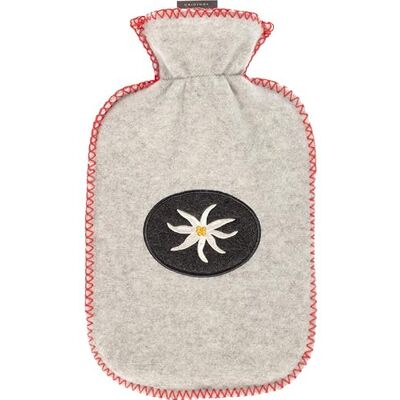 Fashy Wärmflasche 2,0 L mit Fleecebezug, Edelweiss-Applikation, Ziernaht in Rot Fashy Wärmflasche 2,0 L mit Fleecebezug, Edelweiss-Applikation, Ziernaht in Rot
