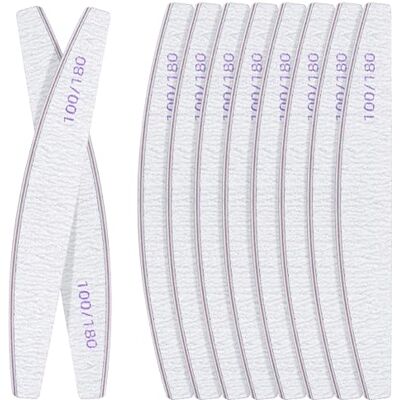 Elalove Nagelfeile 10 Stück 100/180 Grit Doppelseitig, Wiederverwendbare Feilen für Gelnägel & Naturnägel, Geeignet für Nagelstudios und DIY Maniküre Zuhause Elalove Nagelfeile 10 Stück 100/180 Grit Doppelseitig, Wiederverwendbare Feilen für Gelnägel & Naturnägel, Geeignet für Nagelstudios und DIY Maniküre Zuhause