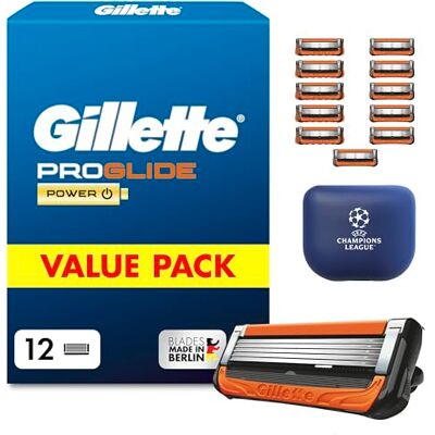 Gillette Proglide Power Rasierklingen, 12 Original Ersatzklingen, Schwarz Gillette Proglide Power Rasierklingen, 12 Original Ersatzklingen, Schwarz