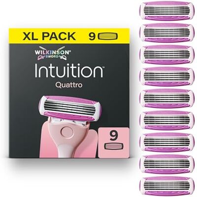 Wilkinson Sword Intuition Quattro, 9 Ersatzklingen, XL-Pack Wilkinson Sword Intuition Quattro, 9 Ersatzklingen, XL-Pack
