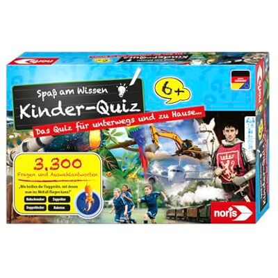 noris Kinderquiz für schlaue Kids – Quizspiel mit 3300 Fragen & Antwortmöglichkeiten, 1‑6 Spieler, kompakt für Zuhause & Reisen, Kinder ab 6 Jahren noris Kinderquiz für schlaue Kids – Quizspiel mit 3300 Fragen & Antwortmöglichkeiten, 1‑6 Spieler, kompakt für Zuhause & Reisen, Kinder ab 6 Jahren