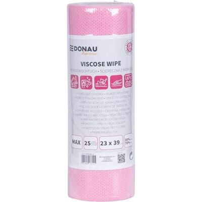 DONAU HOME Tuch mit 70% Viskose/Hochwertiges Wischtuch auf Rolle/Reinigungstücher Für Möbel/Strapazierfähig/Saugstark/Weich/Streifenfrei/Rolle/ 23x39cm/ 25 Blatt/Rose DONAU HOME Tuch mit 70% Viskose/Hochwertiges Wischtuch auf Rolle/Reinigungstücher Für Möbel/Strapazierfähig/Saugstark/Weich/Streifenfrei/Rolle/ 23x39cm/ 25 Blatt/Rose