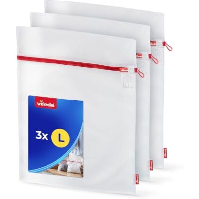 Vileda Wäschenetz 3er Set L 40x50 cm für Waschmaschine Reißfestes Polyester mit Silikonreißverschluss und Aufhängöse, für Hemden, Pullover, Jeans und Feinwäsche Vileda Wäschenetz 3er Set L 40x50 cm für Waschmaschine Reißfestes Polyester mit Silikonreißverschluss und Aufhängöse, für Hemden, Pullover, Jeans und Feinwäsche