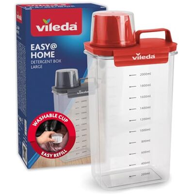 Vileda Waschmittelbox 2300ml rot Praktische Aufbewahrungsbox für Waschpulver & Flüssigwaschmittel Inklusive Messbecher für präzises Dosieren Luftdichte & Platzsparende Waschpulverbox Großer Vorratsbehälter für Waschpulver und Tabs, dicht schließender De Vileda Waschmittelbox 2300ml rot Praktische Aufbewahrungsbox für Waschpulver & Flüssigwaschmittel Inklusive Messbecher für präzises Dosieren Luftdichte & Platzsparende Waschpulverbox Großer Vorratsbehälter für Waschpulver und Tabs, dicht schließender De