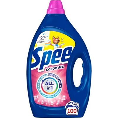 Spee Gel Color (100 Waschladungen), Flüssigwaschmittel mit 4 in 1 Formel, Waschmittel vereint Reinheit, Strahlkraft, Frische & Nachhaltigkeit, 20° 60° C Spee Gel Color (100 Waschladungen), Flüssigwaschmittel mit 4 in 1 Formel, Waschmittel vereint Reinheit, Strahlkraft, Frische & Nachhaltigkeit, 20° 60° C