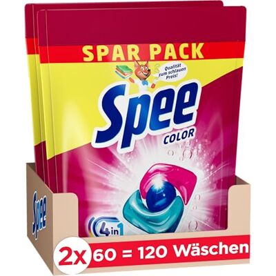 Spee Power Caps Color (120 Waschladungen), mit 4 in 1 Formel verleiht Reinheit, Strahlkraft & Frische, Waschmittel mit Extra Frische-Effekt, 20–60 °C Spee Power Caps Color (120 Waschladungen), mit 4 in 1 Formel verleiht Reinheit, Strahlkraft & Frische, Waschmittel mit Extra Frische-Effekt, 20–60 °C