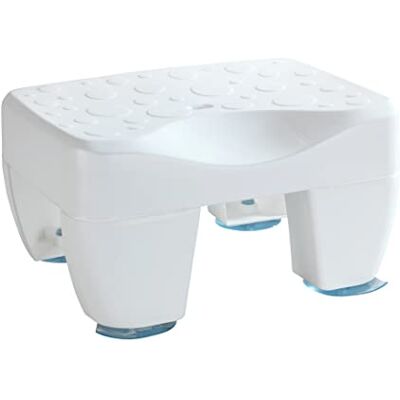 WENKO Badewannenhocker Mod. Secura rutschsicherer Sitz aus robustem Kunststoff max. Belastbarkeit 150 kg mit Wasserablauf 40 x 21 x 31 cm Weiß WENKO Badewannenhocker Mod. Secura rutschsicherer Sitz aus robustem Kunststoff max. Belastbarkeit 150 kg mit Wasserablauf 40 x 21 x 31 cm Weiß