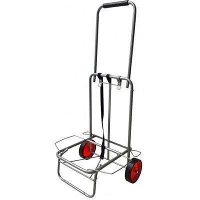 Relaxdays Transportwagen, klappbar, gepolsterter Griff, 2 Gummiräder, Spanngurte, bis 35 kg, kleine Transportkarre, grau Relaxdays Transportwagen, klappbar, gepolsterter Griff, 2 Gummiräder, Spanngurte, bis 35 kg, kleine Transportkarre, grau