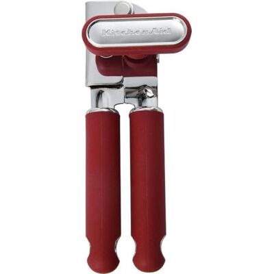 KitchenAid Klassischer Multifunktions-Dosenöffner und Flaschenöffner, einfach zu bedienen, rasiermesserscharfes Edelstahl-Schneidrad, weiche ergonomische Griffe, weiches Rot KitchenAid Klassischer Multifunktions-Dosenöffner und Flaschenöffner, einfach zu bedienen, rasiermesserscharfes Edelstahl-Schneidrad, weiche ergonomische Griffe, weiches Rot