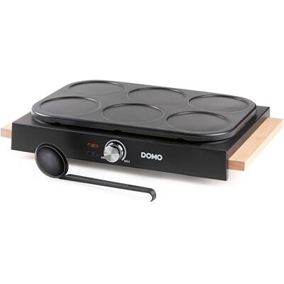 DOMO DO8717PN Crepes Maker mit Holzdesign PFAS FREE Crepe Pancake Maker inklusive Teiglöffel 6 P DOMO DO8717PN Crepes Maker mit Holzdesign PFAS FREE Crepe Pancake Maker inklusive Teiglöffel 6 P