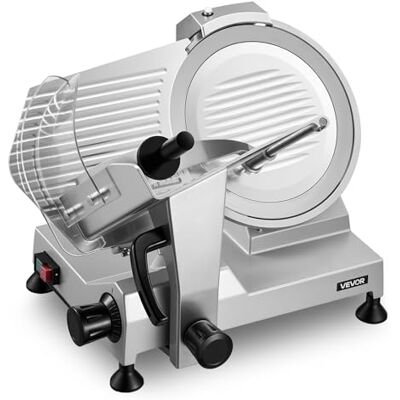 VEVOR Allesschneider Elektrisch 400 W, Fleischschneider, Abnehmbare 30 cm Kohlenstoffstahl-Klinge & Auffangschale, 0–15 mm Einstellbare Schnittstärke, für gefrorenes Fleisch, Schinken, Baguette VEVOR Allesschneider Elektrisch 400 W, Fleischschneider, Abnehmbare 30 cm Kohlenstoffstahl-Klinge & Auffangschale, 0–15 mm Einstellbare Schnittstärke, für gefrorenes Fleisch, Schinken, Baguette