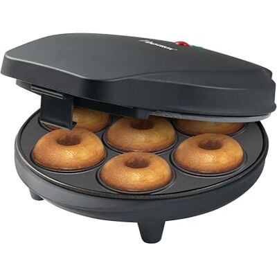 Bestron Donut Maker Im Retro Design, Mini-Donut Maker für 7 Kleine Donuts, Inkl. Backampel & Antihaftbeschichtung, 700 Watt, Farbe: Mattschwarz Bestron Donut Maker Im Retro Design, Mini-Donut Maker für 7 Kleine Donuts, Inkl. Backampel & Antihaftbeschichtung, 700 Watt, Farbe: Mattschwarz