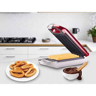 BEPER BT.600Y. Antihaftbeschichtete Churros-Grillplatte, 800 W Leistung, Wärmeisolierender Griff, Betriebsleuchte und rutschfeste Füße Ideal für Frühstück und Partys, Rot BEPER BT.600Y. Antihaftbeschichtete Churros-Grillplatte, 800 W Leistung, Wärmeisolierender Griff, Betriebsleuchte und rutschfeste Füße Ideal für Frühstück und Partys, Rot