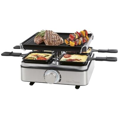 Profi Cook ProfiCook® Raclette 4 Personen inkl. 4 Pfännchen und 4 Holzspachtel Wendegussplatte für gleichmäßige Wärmeverteilung Raclette 4 Pfännchen stufenlos regelbares Thermostat 800W PC RG 1301 Profi Cook ProfiCook® Raclette 4 Personen inkl. 4 Pfännchen und 4 Holzspachtel Wendegussplatte für gleichmäßige Wärmeverteilung Raclette 4 Pfännchen stufenlos regelbares Thermostat 800W PC RG 1301