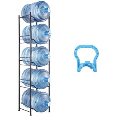 VEVOR Wasserkrughalter, 5 Gallonen Wasserflaschenhalter, einreihiges Wasserflaschenregal für 5 Flaschen, Wasserkrugregal 95 kg Gesamttragfähigkeit, für Küche, Büro, Wohnzimmer, Wasserflaschenhalter VEVOR Wasserkrughalter, 5 Gallonen Wasserflaschenhalter, einreihiges Wasserflaschenregal für 5 Flaschen, Wasserkrugregal 95 kg Gesamttragfähigkeit, für Küche, Büro, Wohnzimmer, Wasserflaschenhalter