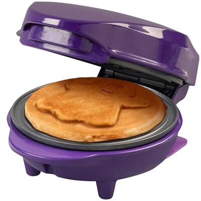 Bestron Mini Waffeleisen, Waffeleisen mit Sonderplatte "Geist", Waffelgröße: Ø 10cm, ideale Größe für Kinder, für Geburtstage oder als Geschenk, Backampel & Antihaftbeschichtung, Farbe: Lila Bestron Mini Waffeleisen, Waffeleisen mit Sonderplatte "Geist", Waffelgröße: Ø 10cm, ideale Größe für Kinder, für Geburtstage oder als Geschenk, Backampel & Antihaftbeschichtung, Farbe: Lila