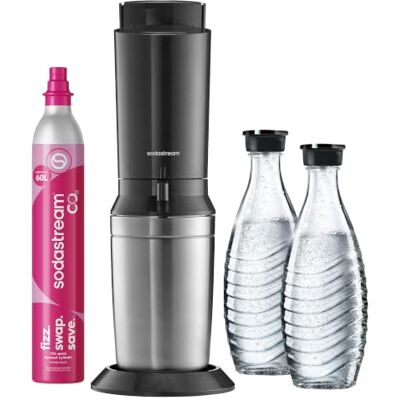 sodastream Crystal 3.0 Wassersprudler mit 2 Glaskaraffen, Titan sodastream Crystal 3.0 Wassersprudler mit 2 Glaskaraffen, Titan