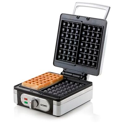 DOMO Belgisches Waffeleisen – 1400W, Temperaturregler, Edelstahl DOMO Belgisches Waffeleisen – 1400W, Temperaturregler, Edelstahl