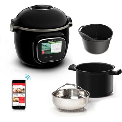 Moulinex Cookeo Touch Wifi Intelligenter Multikocher Hochdruck + Kuchenform 18 cm, 6 l, Touchscreen, 250 integrierte Rezepte, YY5297FB App Moulinex Cookeo Touch Wifi Intelligenter Multikocher Hochdruck + Kuchenform 18 cm, 6 l, Touchscreen, 250 integrierte Rezepte, YY5297FB App