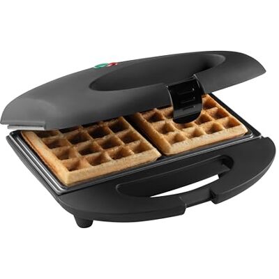 Bestron Brüsseler Waffeleisen im Retro Design, Waffelmaker für 2 belgische Waffeln, mit Antihaftbeschichtung & Backampel, 700 W, Farbe: Matt Schwarz, Mattschwarz Bestron Brüsseler Waffeleisen im Retro Design, Waffelmaker für 2 belgische Waffeln, mit Antihaftbeschichtung & Backampel, 700 W, Farbe: Matt Schwarz, Mattschwarz