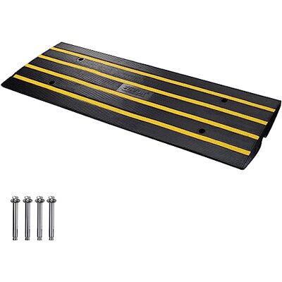 VEVOR Schwellenrampe Vollgummi Türschwellenrampe Max. Belastbarkeit 15Tonnen Bordsteinrampe mit 5,5x3,5cm Kanal Rollstuhlrampe 122x40,5x6,5cm Auffahrrampe Ideal für unebenen Boden Bordsteinkanten VEVOR Schwellenrampe Vollgummi Türschwellenrampe Max. Belastbarkeit 15Tonnen Bordsteinrampe mit 5,5x3,5cm Kanal Rollstuhlrampe 122x40,5x6,5cm Auffahrrampe Ideal für unebenen Boden Bordsteinkanten