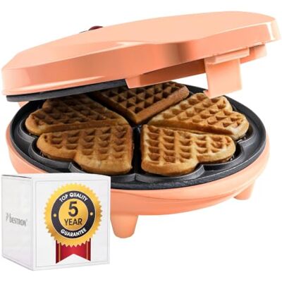 Bestron Waffeleisen für klassische Herzwaffeln, Herzwaffeleisen mit Antihaftberschichtung & Backampel, Waffelmaker aus der Sweet Dreams Kollektion, 700 Watt, Farbe: Orange Bestron Waffeleisen für klassische Herzwaffeln, Herzwaffeleisen mit Antihaftberschichtung & Backampel, Waffelmaker aus der Sweet Dreams Kollektion, 700 Watt, Farbe: Orange