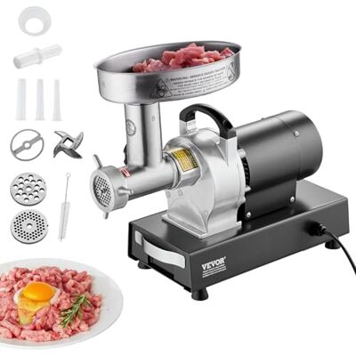 VEVOR kommerzieller elektrischer Fleischwolf Wurstmaschine 2,72 kg/Min. 350 W, industrieller Fleischwolf mit Klinge & Mahlplatte, multifunktionaler Fleischwolf aus Edelstahl für Küche & Restaurant VEVOR kommerzieller elektrischer Fleischwolf Wurstmaschine 2,72 kg/Min. 350 W, industrieller Fleischwolf mit Klinge & Mahlplatte, multifunktionaler Fleischwolf aus Edelstahl für Küche & Restaurant