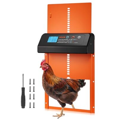 VEVOR Automatische Hühnerklappe, Hühnerstalltür mit Timer, manueller Einstellung & Einklemmschutz, Hühnertür, Hühnerauslauf-Toröffner mit wasserdichter Versiegelung, orange, 350x250x73 mm VEVOR Automatische Hühnerklappe, Hühnerstalltür mit Timer, manueller Einstellung & Einklemmschutz, Hühnertür, Hühnerauslauf-Toröffner mit wasserdichter Versiegelung, orange, 350x250x73 mm