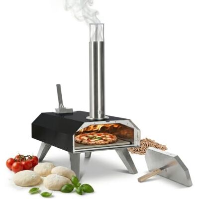 Relaxdays Pizzaofen, für Pellets, Tischpizzaofen, 400°C in 90s, schwarz Relaxdays Pizzaofen, für Pellets, Tischpizzaofen, 400°C in 90s, schwarz