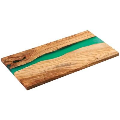 Zassenhaus Servierbrett grün aus Olivenholz & Harz, 45 x 22 x 1,5 cm, handgefertigtes Premium-Brett mit einzigartigem Design, ideal für stilvolles Servieren und Präsentieren von Speisen Zassenhaus Servierbrett grün aus Olivenholz & Harz, 45 x 22 x 1,5 cm, handgefertigtes Premium-Brett mit einzigartigem Design, ideal für stilvolles Servieren und Präsentieren von Speisen
