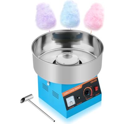 VEVOR Zuckerwattemaschine 1000 W elektrische Zuckerwattegeräte mit 38 cm Edelstahlschüssel & Zuckerlöffel, macht Zuckerwatten für Geburtstage zu Hause Familienfeiern, Zuckerwatte-Maker Blau VEVOR Zuckerwattemaschine 1000 W elektrische Zuckerwattegeräte mit 38 cm Edelstahlschüssel & Zuckerlöffel, macht Zuckerwatten für Geburtstage zu Hause Familienfeiern, Zuckerwatte-Maker Blau