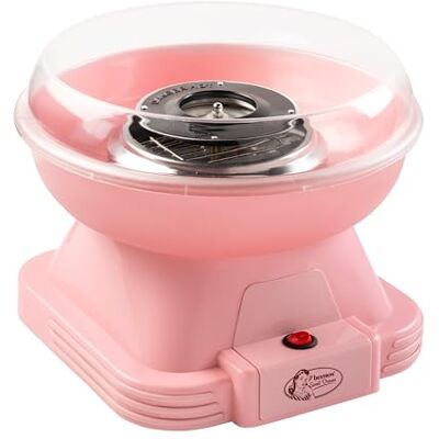 Bestron Zuckerwattenmaschine, Retro Cotton Candy Maker für Zuhause, Zuckerwattegerät mit 10 Stäbchen & Messlöffel, ideal für Kindergeburtstage & Spass für Zuhause, Sweet Dreams Collection, Farbe: Rosa Bestron Zuckerwattenmaschine, Retro Cotton Candy Maker für Zuhause, Zuckerwattegerät mit 10 Stäbchen & Messlöffel, ideal für Kindergeburtstage & Spass für Zuhause, Sweet Dreams Collection, Farbe: Rosa