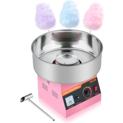VEVOR Zuckerwattemaschine 1000 W elektrische Zuckerwattegeräte mit 38 cm Edelstahlschüssel und Zuckerlöffel, macht Zuckerwatten für Geburtstage zu Hause Familienfeiern, 3500 U/min Pink VEVOR Zuckerwattemaschine 1000 W elektrische Zuckerwattegeräte mit 38 cm Edelstahlschüssel und Zuckerlöffel, macht Zuckerwatten für Geburtstage zu Hause Familienfeiern, 3500 U/min Pink