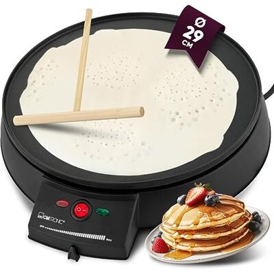 Clatronic ® Crepes Maker für Crepes mit Ø29 cm inkl. Teigverteiler Crepe Maker antihaftbeschichte Oberfläche stufenlos regelbarer Thermostat Crepemaker Pfannkuchen Maker mit 900W cm 3372 Clatronic ® Crepes Maker für Crepes mit Ø29 cm inkl. Teigverteiler Crepe Maker antihaftbeschichte Oberfläche stufenlos regelbarer Thermostat Crepemaker Pfannkuchen Maker mit 900W cm 3372