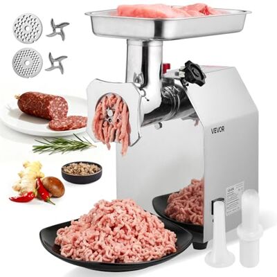 VEVOR elektrischer Fleischwolf mit 4,2 kg/min Kapazität, industrieller Tisch-Fleischwolf 1100 W mit Klinge & Mahlplatte, Wurstmaschine, kommerzieller Fleischwolf aus Edelstahl für Restaurant VEVOR elektrischer Fleischwolf mit 4,2 kg/min Kapazität, industrieller Tisch-Fleischwolf 1100 W mit Klinge & Mahlplatte, Wurstmaschine, kommerzieller Fleischwolf aus Edelstahl für Restaurant